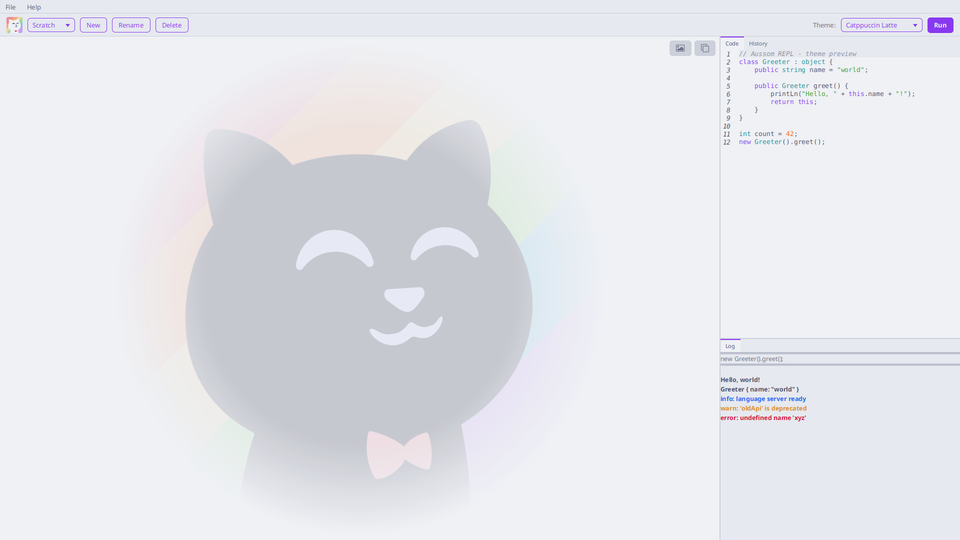 The Catppuccin Latte theme in AGR