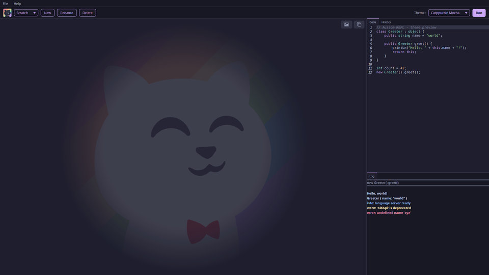 The Catppuccin Mocha theme in AGR