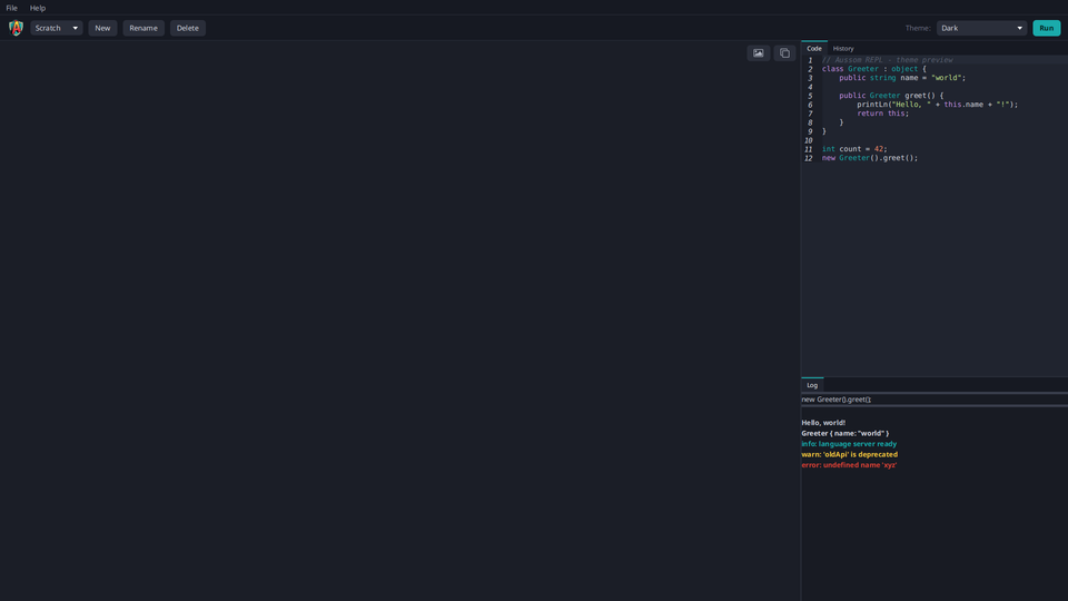The Dark theme in AGR
