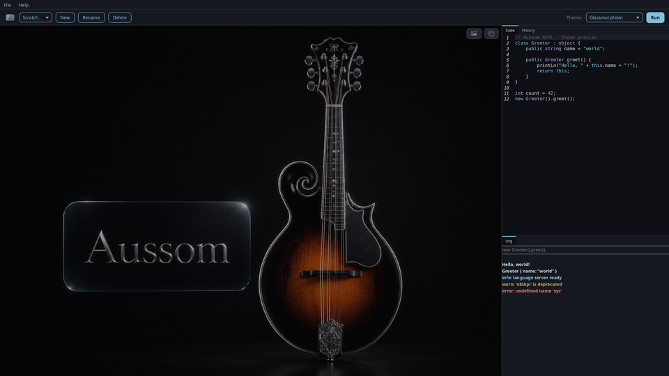The Glassmorphism theme in AGR