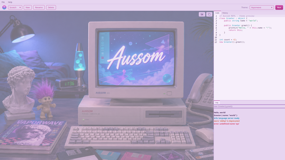 The Vaporwave theme in AGR
