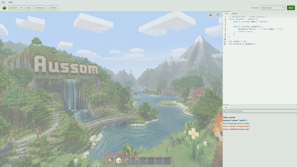 The Voxel Light theme in AGR
